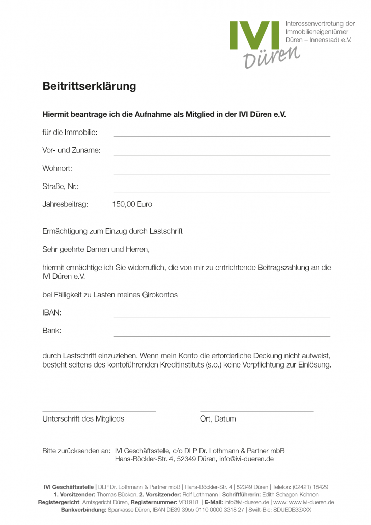 Beitrittserklärung